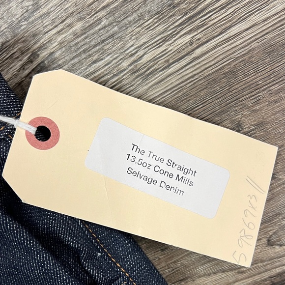 *NEW* Brave Star Men's Dark Blue The True Straight Selvage Denim Jeans Sz 35x32 - Picture 5 of 7